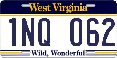 WV license plate 1NQ062