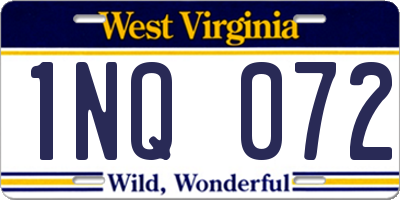 WV license plate 1NQ072