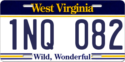 WV license plate 1NQ082