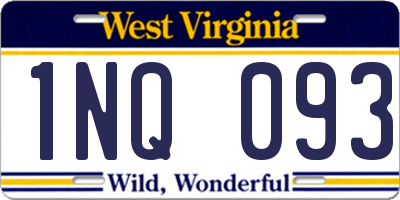 WV license plate 1NQ093