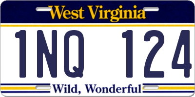 WV license plate 1NQ124