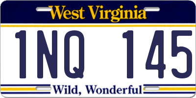 WV license plate 1NQ145
