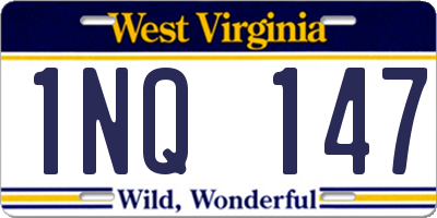 WV license plate 1NQ147