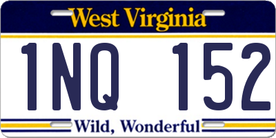 WV license plate 1NQ152