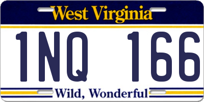 WV license plate 1NQ166