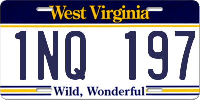 WV license plate 1NQ197