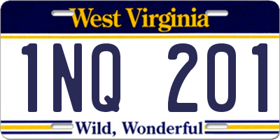 WV license plate 1NQ201