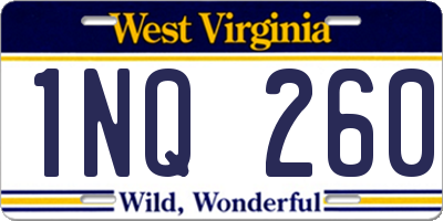 WV license plate 1NQ260
