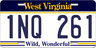 WV license plate 1NQ261
