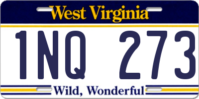 WV license plate 1NQ273