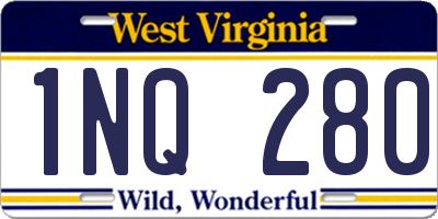 WV license plate 1NQ280