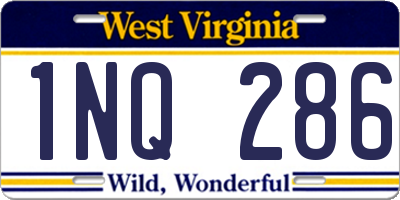 WV license plate 1NQ286