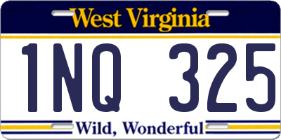 WV license plate 1NQ325
