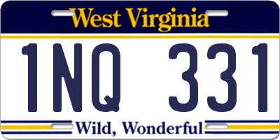 WV license plate 1NQ331