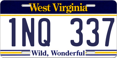 WV license plate 1NQ337