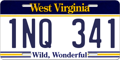 WV license plate 1NQ341