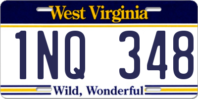 WV license plate 1NQ348