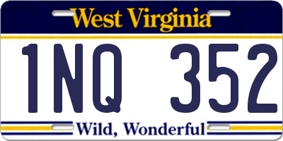 WV license plate 1NQ352