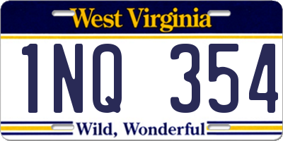 WV license plate 1NQ354