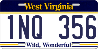 WV license plate 1NQ356