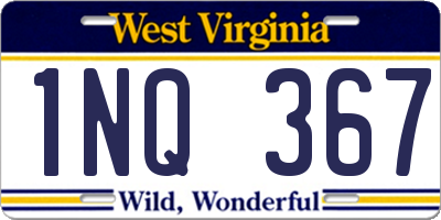 WV license plate 1NQ367