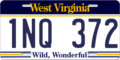 WV license plate 1NQ372