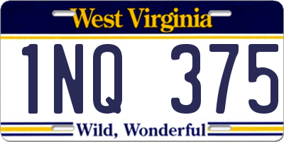 WV license plate 1NQ375