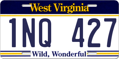 WV license plate 1NQ427