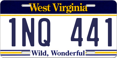 WV license plate 1NQ441