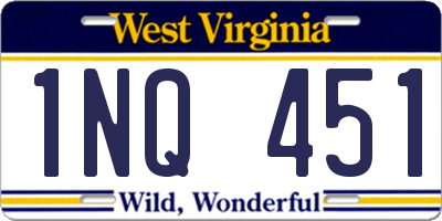 WV license plate 1NQ451