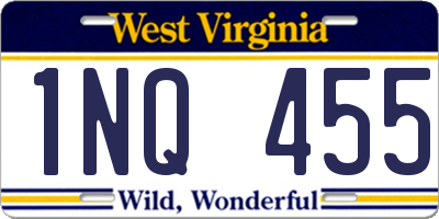 WV license plate 1NQ455