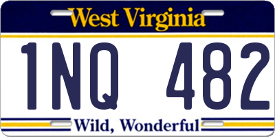 WV license plate 1NQ482