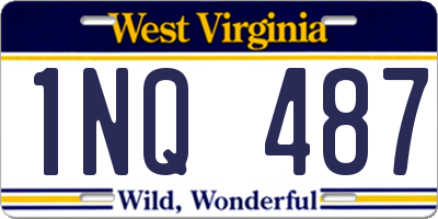 WV license plate 1NQ487