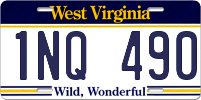 WV license plate 1NQ490