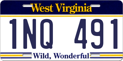 WV license plate 1NQ491