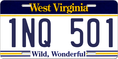 WV license plate 1NQ501