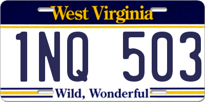 WV license plate 1NQ503