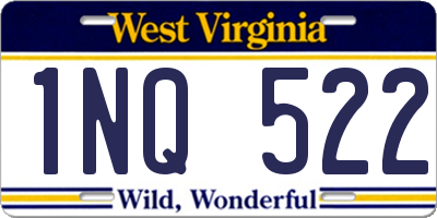 WV license plate 1NQ522