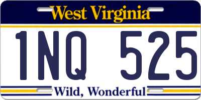 WV license plate 1NQ525