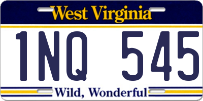 WV license plate 1NQ545