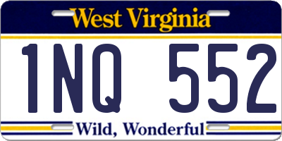 WV license plate 1NQ552