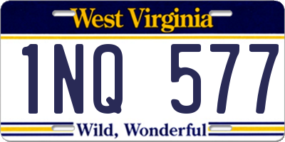 WV license plate 1NQ577