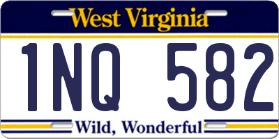 WV license plate 1NQ582