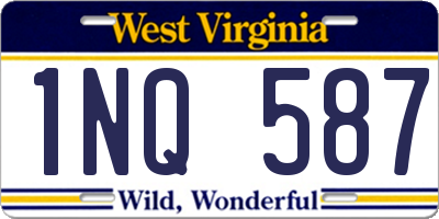 WV license plate 1NQ587