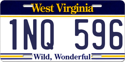 WV license plate 1NQ596