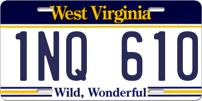 WV license plate 1NQ610