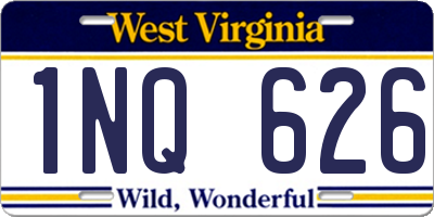 WV license plate 1NQ626