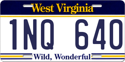 WV license plate 1NQ640