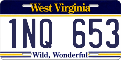 WV license plate 1NQ653