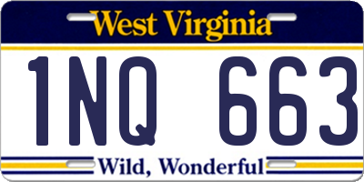 WV license plate 1NQ663